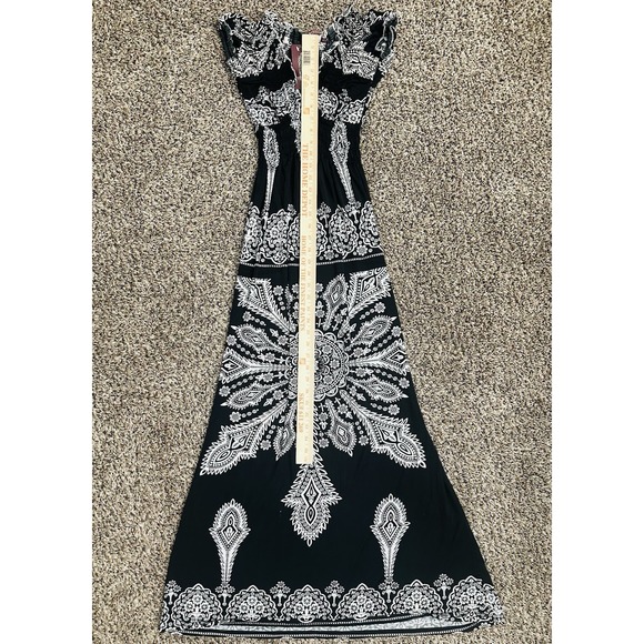 NWT Earthbound Womens Black & White Floral Maxi Boho Bodycon Sz M Dress S1000 - Picture 5 of 12